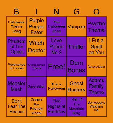 Spooky Season Bingo Card