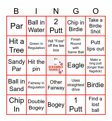 2nd Annual Scramble Gamble Bingo Card