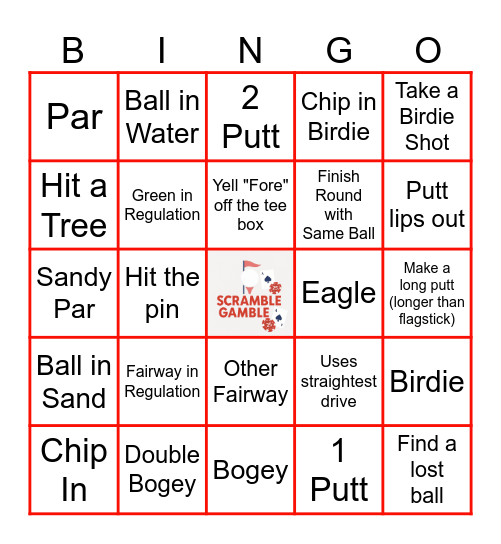 2nd Annual Scramble Gamble Bingo Card