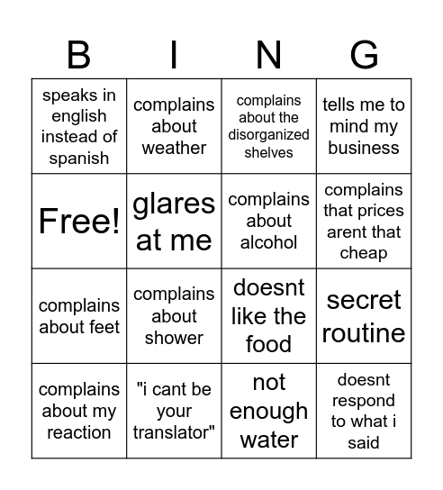 Daniel in Valencia Bingo Card