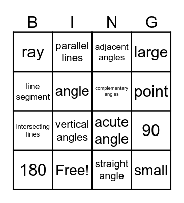 Geometry Bingo Card