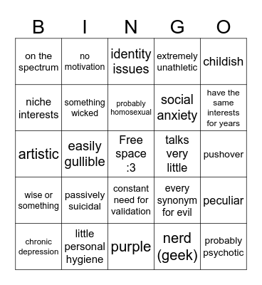 kajetan kinnie bingo Card