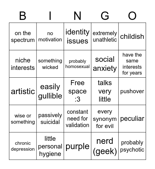 kajetan kinnie bingo Card