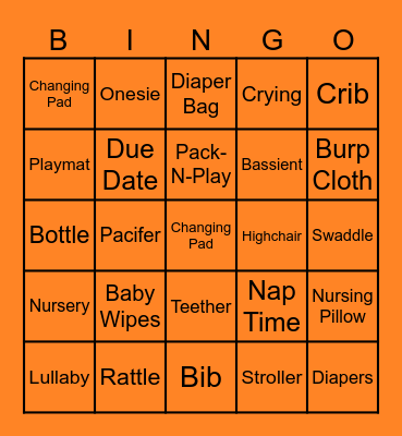 Baby Bingo Card