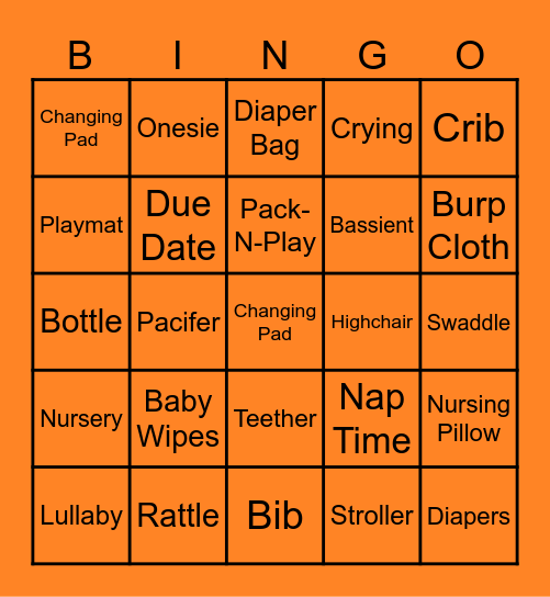 Baby Bingo Card