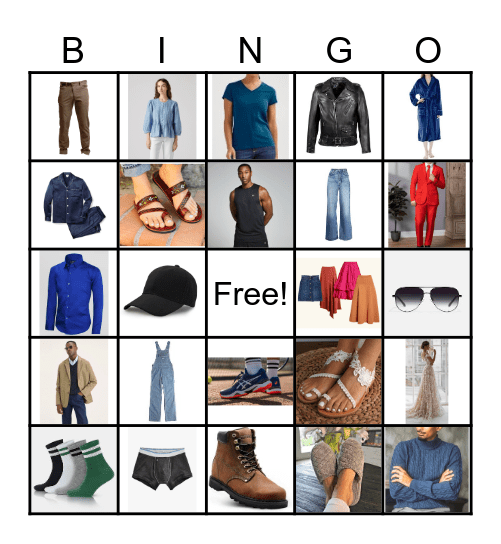 CLOTHING BINGO Card