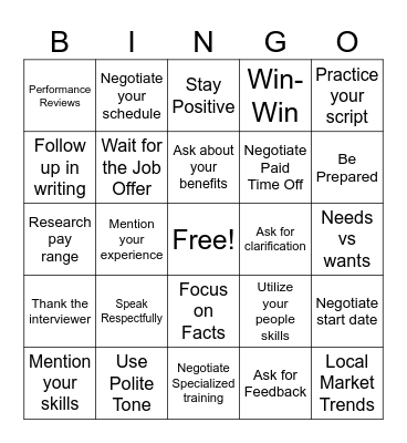 SECC's BINGO Card