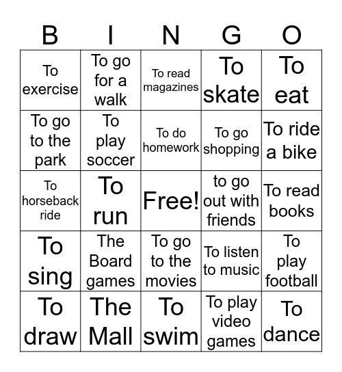 Los Gustos Bingo Card