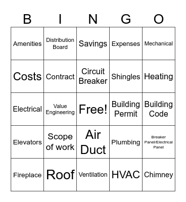 Engineering Week Bingo Card