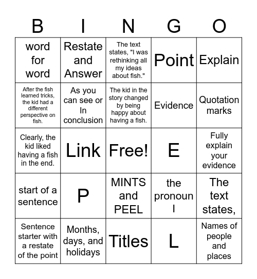 Our Acronyms Bingo Card