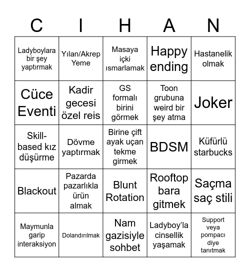Basar (R.I.P) Bingo Card