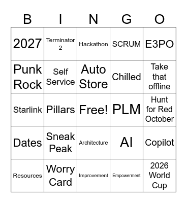 2026 Planning Bingo Card