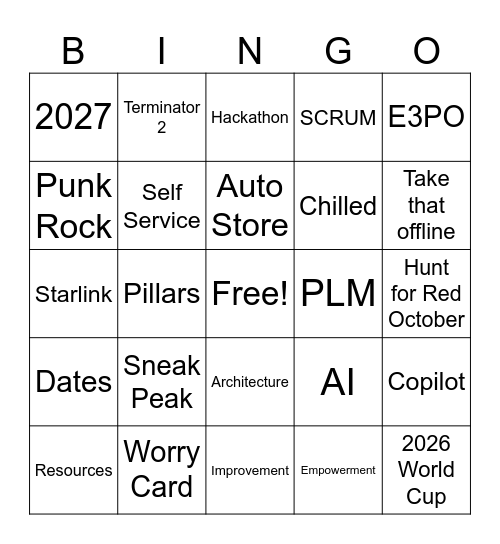 2026 Planning Bingo Card
