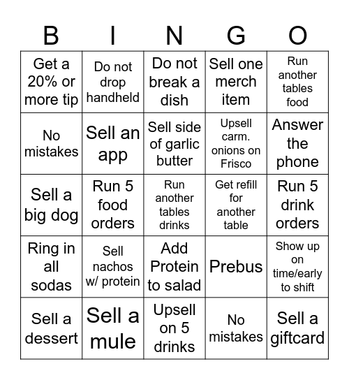 IAC Server Bingo Card