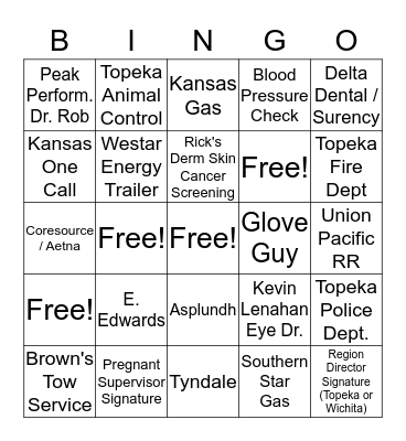 Health & Safety Wellness Fair                              (Name__________________________________) Bingo Card