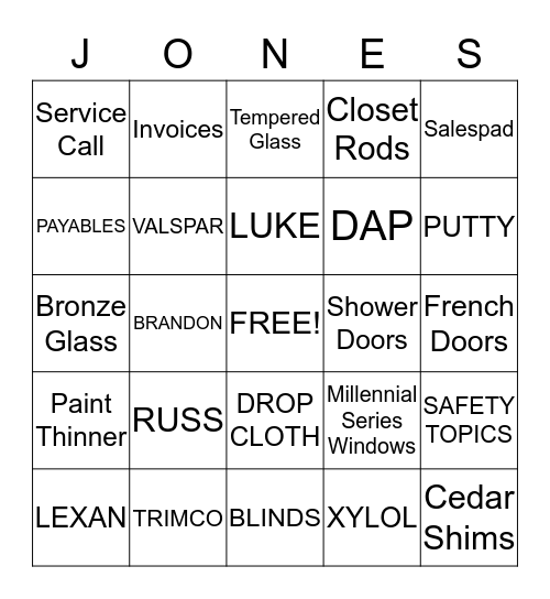 JPG BINGO Card