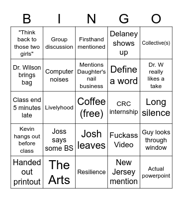 GEOG 451 Bingo Card
