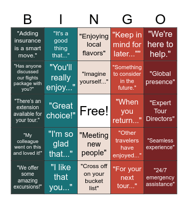 Upselling & Building Value Bingo Card