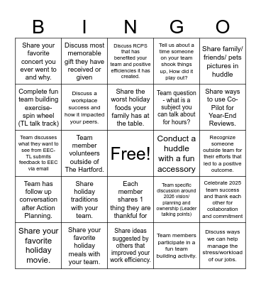 Q4 Engagement BINGO Card