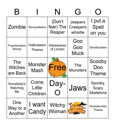 Halloween Bingo Card