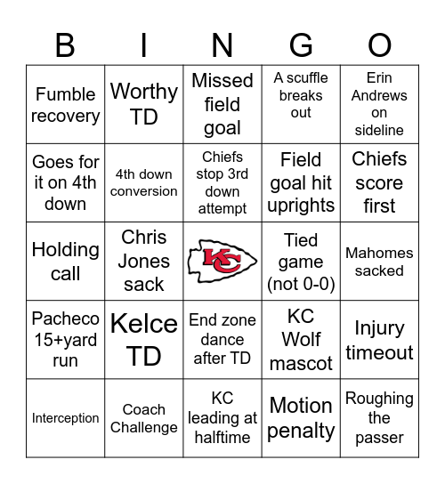 Go Chiefs! Bingo Card