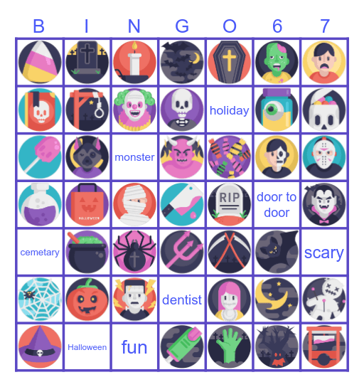 HALLOWEEN BINGO  7 x 7 Bingo Card
