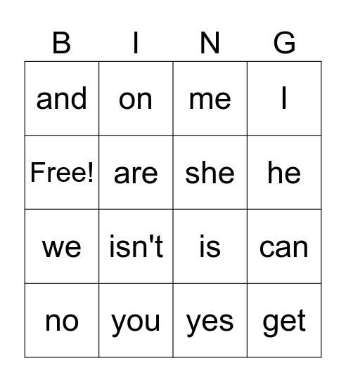 SIPPS Beg 1-16 Bingo Card