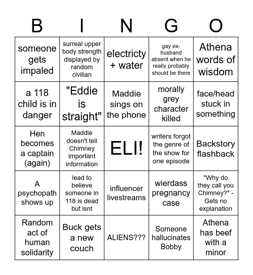 911 Bingo Card
