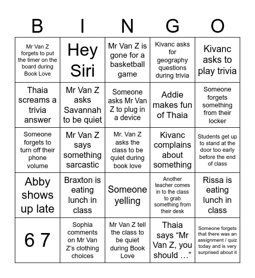 Bingo Card