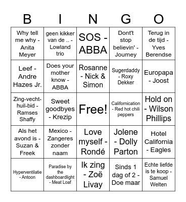 Familiedag Grootjes Bingo Card