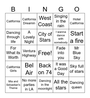 Homecoming Bingo Card