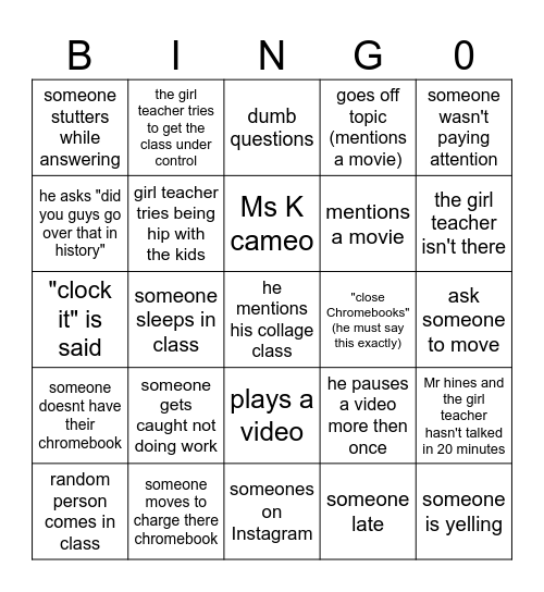 ELA Bingo Card