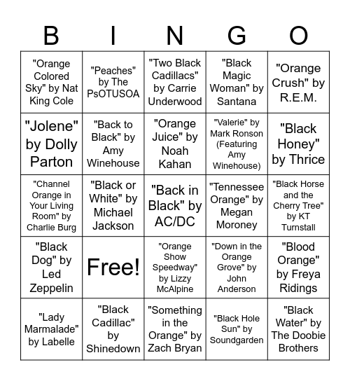 Midnight Pumpkin Patch Bingo Card