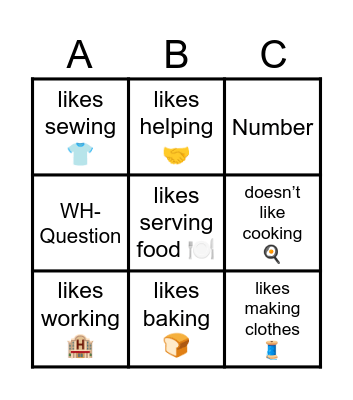 Lesson 23 (23/10/2025) Bingo Card