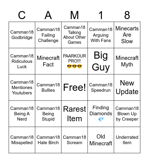 Camman18 Bingo Card