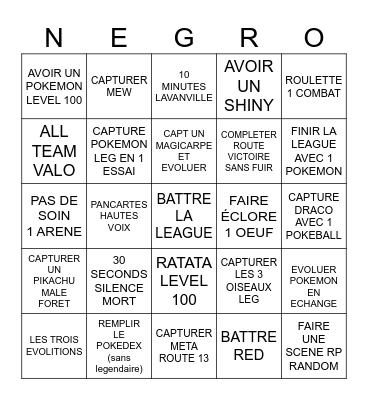 MEW SHINY = WIN Bingo Card