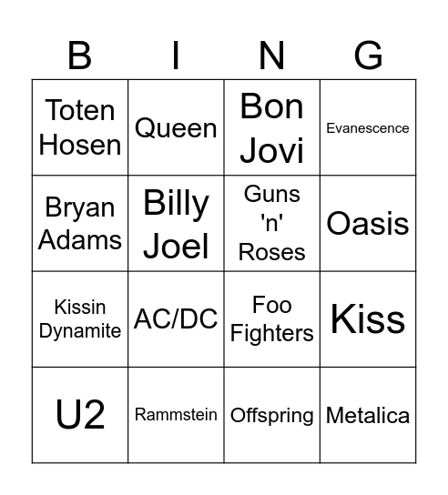 Rock Antenne Top 666 Bingo Card