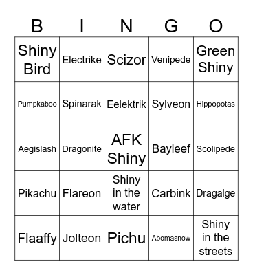POKÉMON LEGENDS: Z-A SHINY BINGO Card