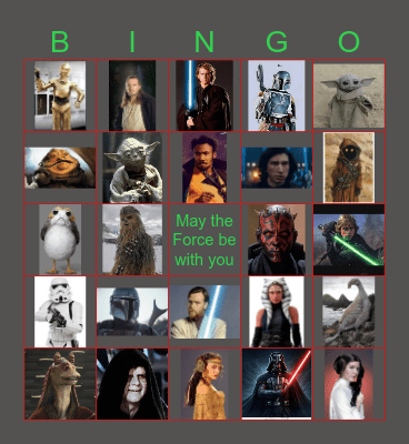 Star Wars Bingo Card