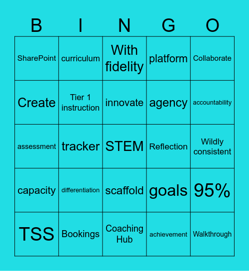 ITC Meeting Bingo Card