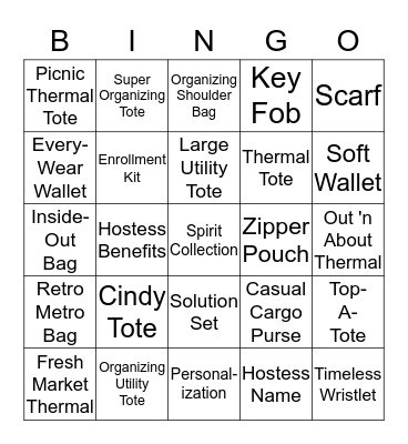 Thirty-One Style BINGO! Bingo Card