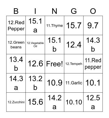 Review 2 2 Bingo Card