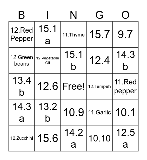 Review 2 2 Bingo Card