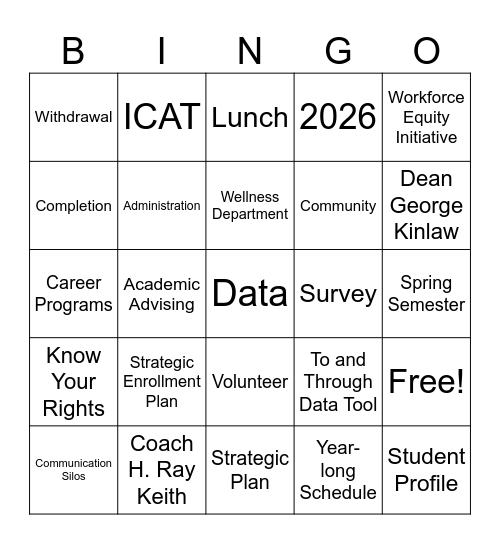 Achieve The Dream Bingo Card