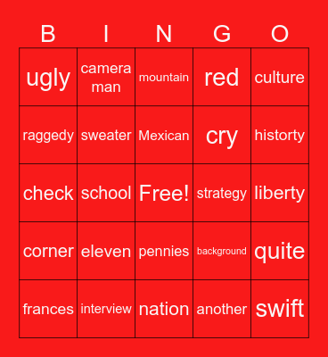 spoody man Bingo Card