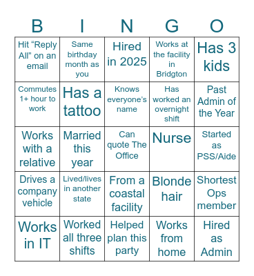 BROCK BINGO Card