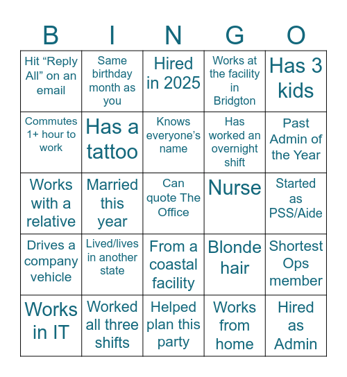 BROCK BINGO Card