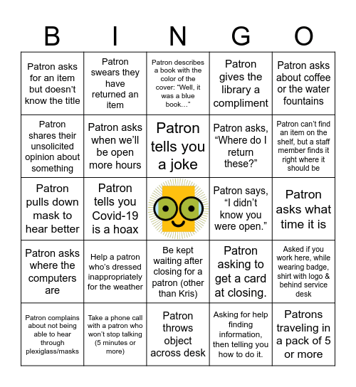 Patron Bingo Card