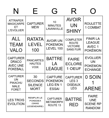 MEW SHINY = WIN Bingo Card