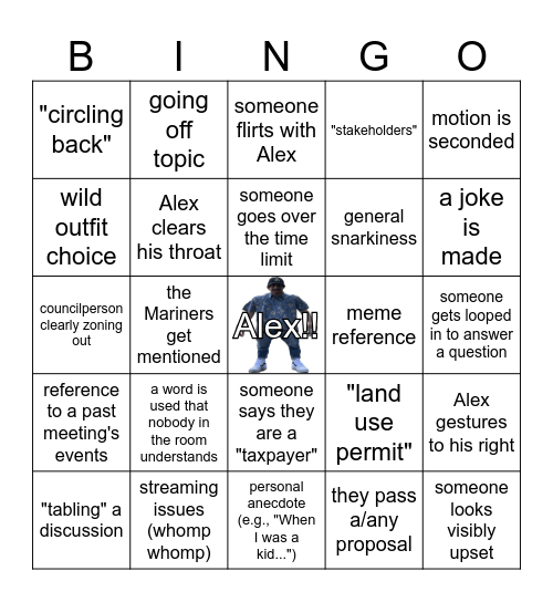 City Council Bingo Card